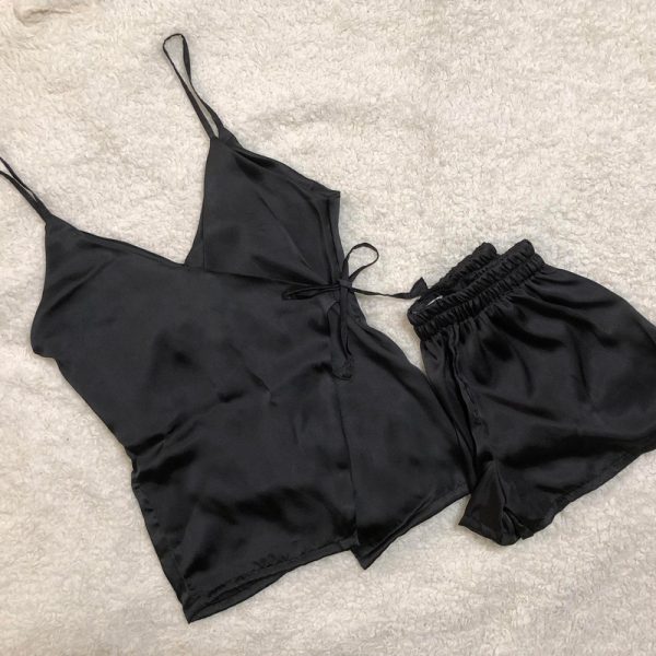 Made with premium quality silk fabric, this set includes a camisole shirt and shorts. Breathable fabric, great color and eye catching colour makes this an essential for your loungewear collection.